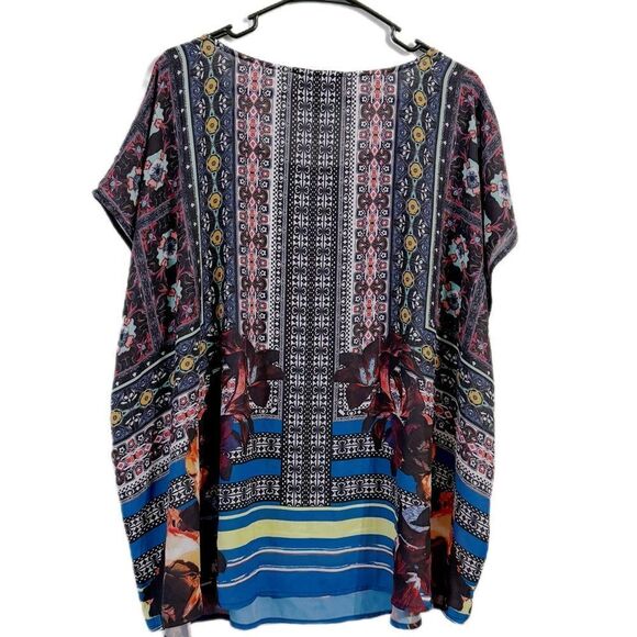 Cynthia Rowley Black and Pink Boxy Blouse - Picture 2 of 4